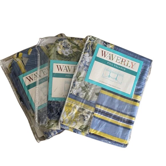 Waverly Floral Flourish - Porcelain Pull Valance 52" X 21" 100% Cotton Fits - Picture 1 of 9